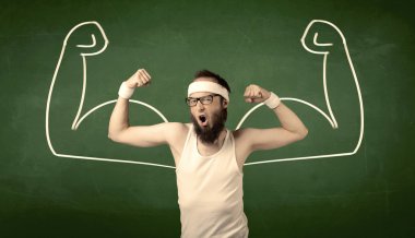 Sıska öğrenci kas istiyor.