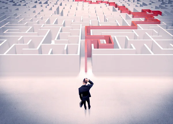 Maze solved for businessman concept — Stock Photo, Image