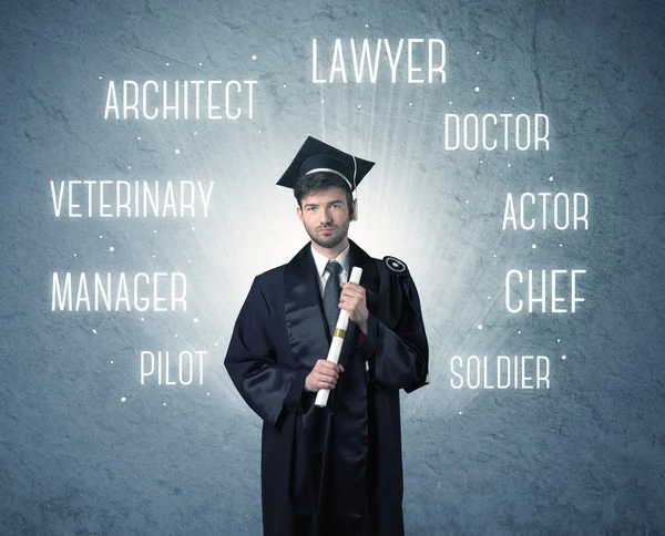 Graduado buscando profesiones — Foto de Stock