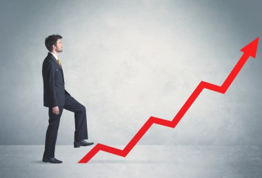 Kırmızı grafik oku tırmanma