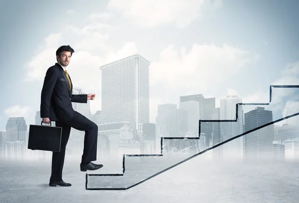 Business person in front of a staircase — Stock Photo, Image