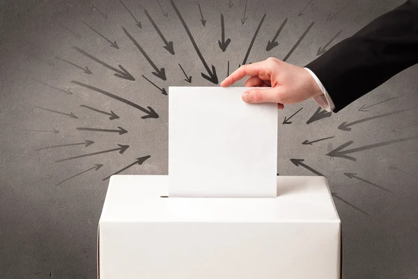 Close up of a ballot box and casting vote — Stock Photo, Image