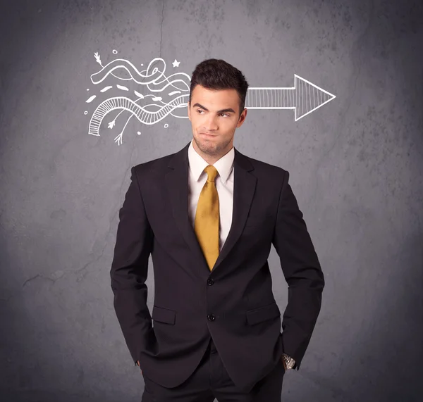 Confident sales person solves problem — Stock Photo, Image