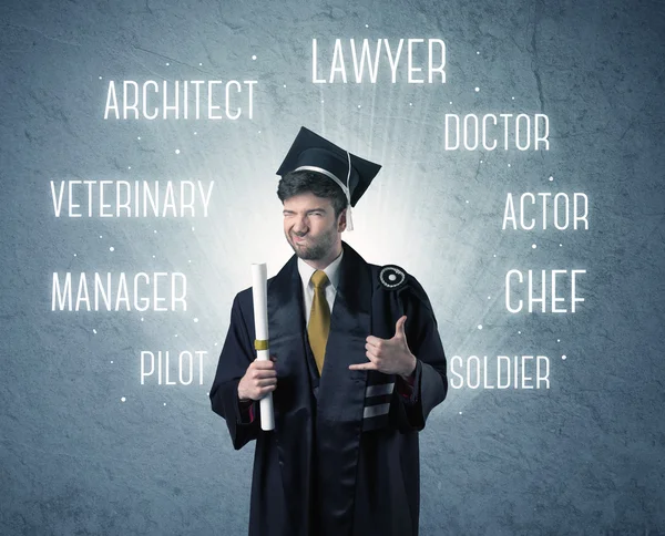 Graduete person looking for professions — Stock Photo, Image