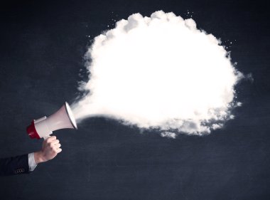 Düz mesaj bulutla megafon