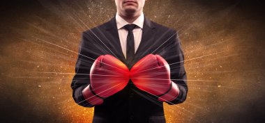 Güçlü işadamı boks