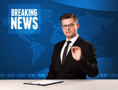 Önünde söylemek Haberler mavi mo ile televizyon sunucusu