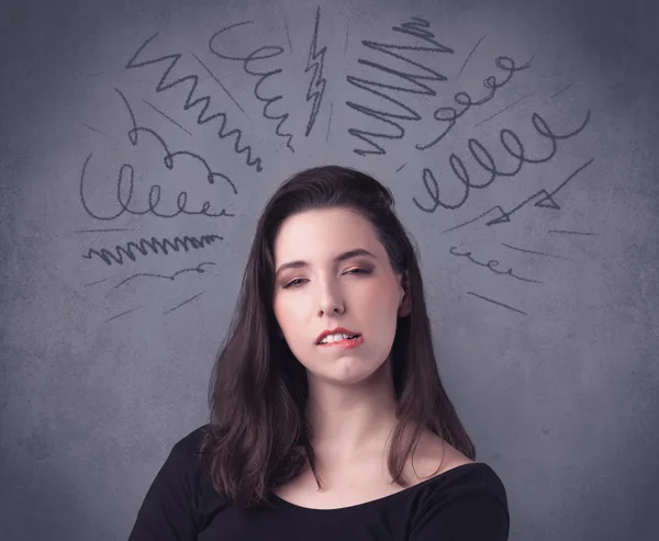 Chica con expresión facial divertida — Foto de Stock