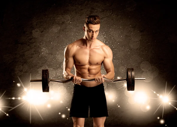 Strong sexy male working out — Stock Photo, Image