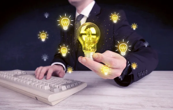 Businessman has a bright idea concept — Stock Photo, Image