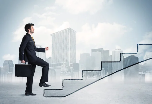 Business person in front of a staircase — Stock Photo, Image