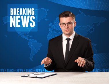 Önünde söylemek Haberler mavi mo ile televizyon sunucusu