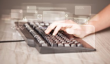 Yüksek teknolojili tuşlarla klavyeye dokunmak