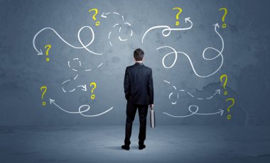 Soru işaretleri olan güvenilmez iş adamı