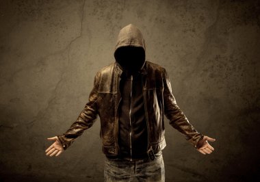Undercover hooded stranger in the dark clipart
