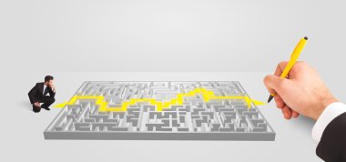 işadamı önünde bir labirent ile çözüm