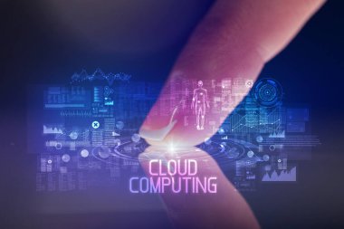 Web teknolojisi simgeleriyle tablete dokunmak