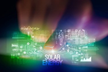 Web teknolojisi simgeleriyle tablete dokunmak