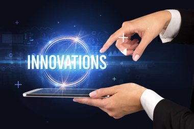 Dokunmatik ekran yakın plan, yeni teknoloji konsepti