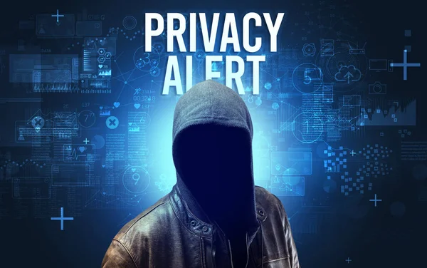 Faceless man with online security concept — Stock Photo, Image