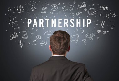 Bir iş adamının arkadan görünüşü