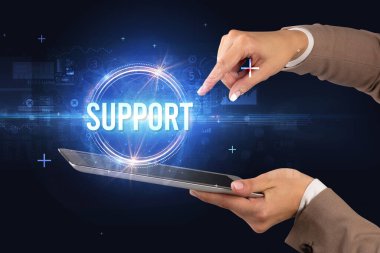 Dokunmatik ekran yakın plan, yeni teknoloji konsepti