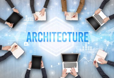 Ofiste Çalışan Meşgul İnsanlar Grubu, teknoloji konsepti