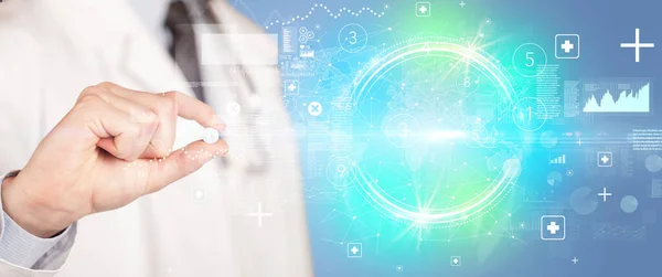 Close-up of a doctor giving you a pill — Stock Photo, Image