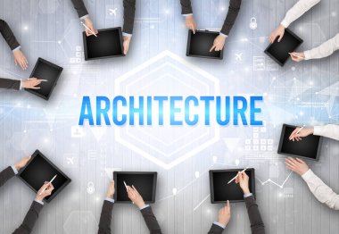 Ofiste Çalışan Meşgul İnsanlar Grubu, teknoloji konsepti