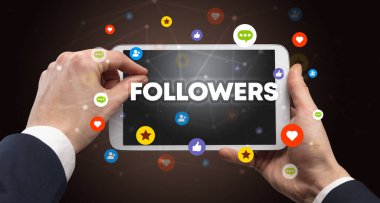 Dokunmatik ekran, sosyal medya konseptine yakın çekim