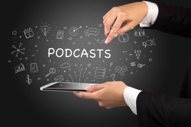 Dokunmatik ekran, sosyal medya konseptine yakın çekim