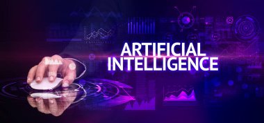 El ele tutuşan kablosuz çevre, modern teknoloji kavramı