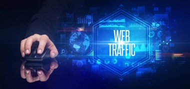 El ele tutuşan kablosuz çevre, siber güvenlik kavramı