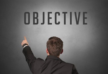 Bir iş adamının arka görünüşü, güçlü bir iş konsepti