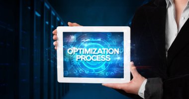 Tablet tutan kişi, iş konsepti