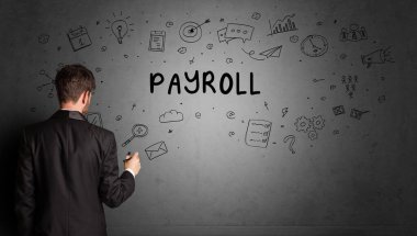 İş adamı yaratıcı bir fikir çiziyor.