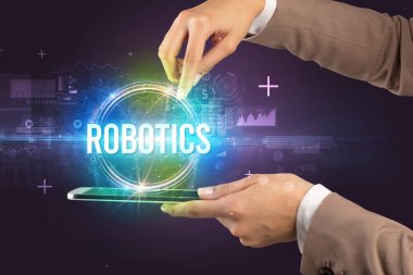 Dokunmatik ekran yakın plan, yeni teknoloji konsepti