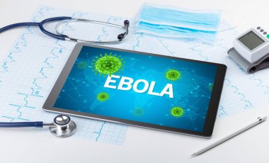 Yazılı bir tablet pc 'nin yakın görüntüsü