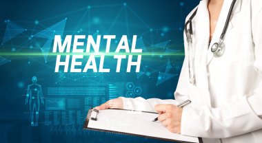 Doktor panoya notlar yazıyor, tıbbi teşhis konsepti.