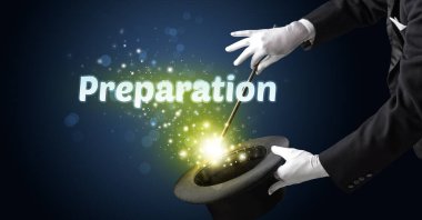 İllüzyonist sihir numarası yapıyor.