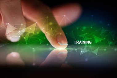 İş bağlantısı konsepti ile tablete dokunmak