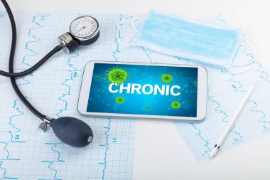 Yazılı bir tablet pc 'nin yakın görüntüsü