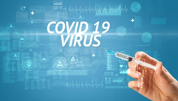 Acul seringii cu vaccin antivirus — Fotografie, imagine de stoc