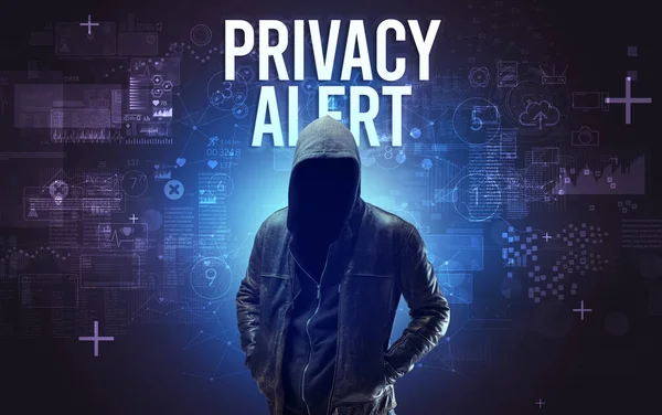 Faceless man with online security concept — Stock Photo, Image