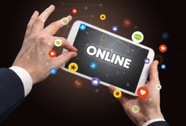 Dokunmatik ekran, sosyal medya konseptine yakın çekim