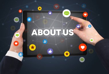 Dokunmatik ekran, sosyal medya konseptine yakın çekim