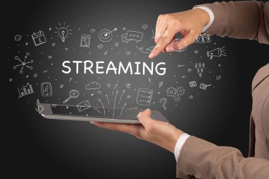 Dokunmatik ekran, sosyal medya konseptine yakın çekim