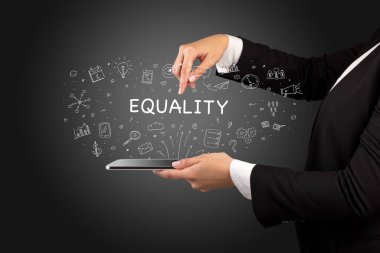 Dokunmatik ekran, sosyal medya konseptine yakın çekim