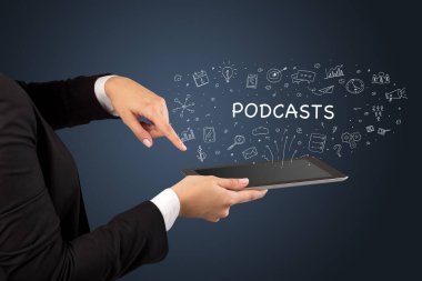 Dokunmatik ekran, sosyal medya konseptine yakın çekim