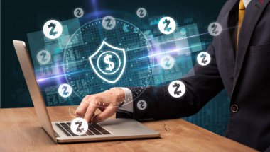 Borsada çalışan iş adamı.